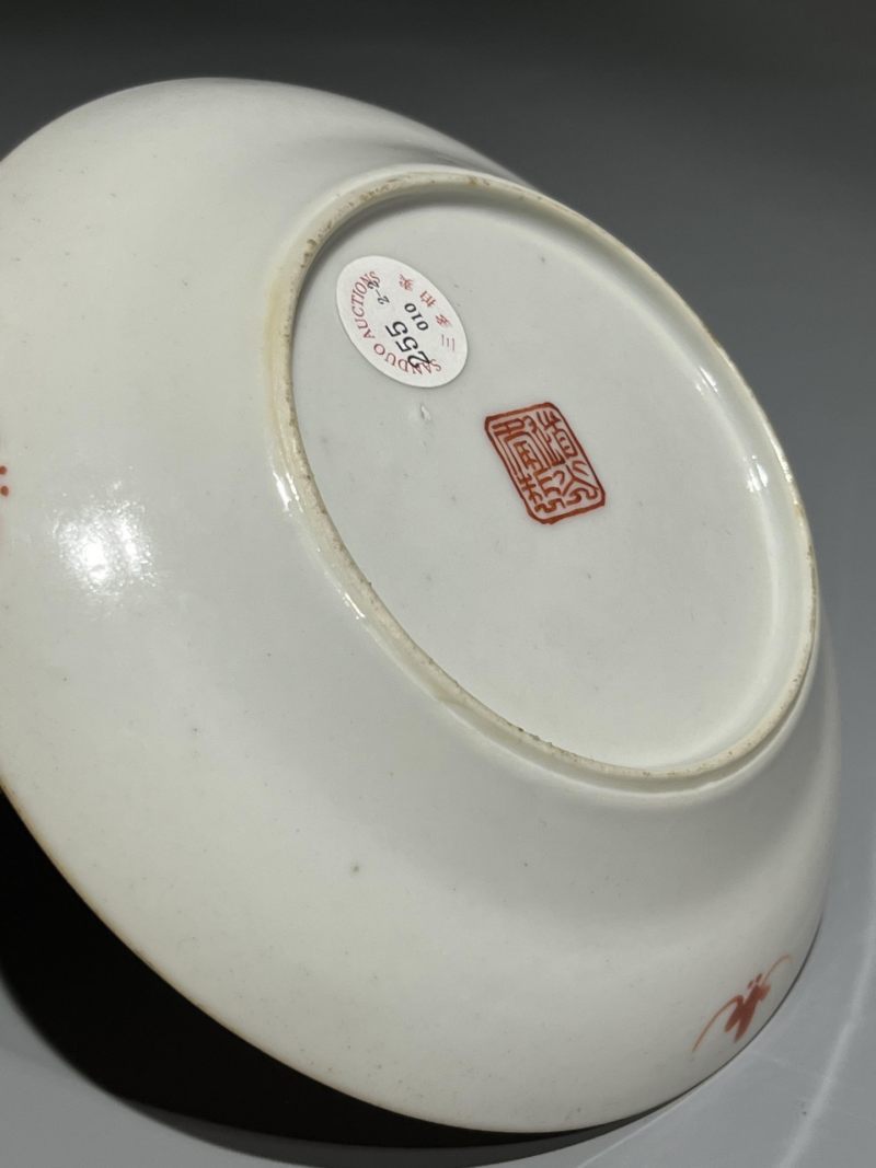    清道光 粉彩无双谱盘一对 - 图8