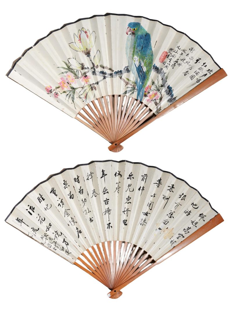  陆羽  现代 花鸟、书法 - 图1