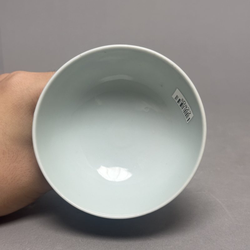 清晚期 青花留白龙纹高足碗 - 图4