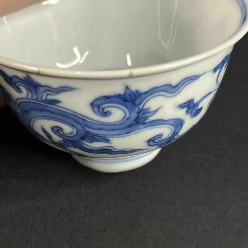 清康熙 青花瑞兽纹杯一对 - 图10
