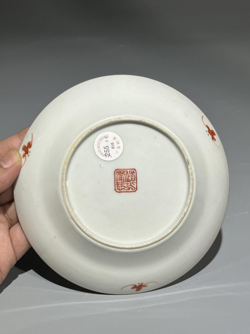    清道光 粉彩无双谱盘一对 - 图9
