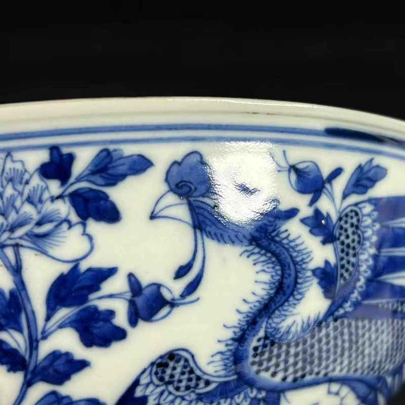 清晚期 青花凤纹大碗 - 图13