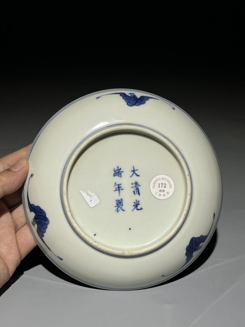    清光绪 青花岁寒三友盘 - 图10