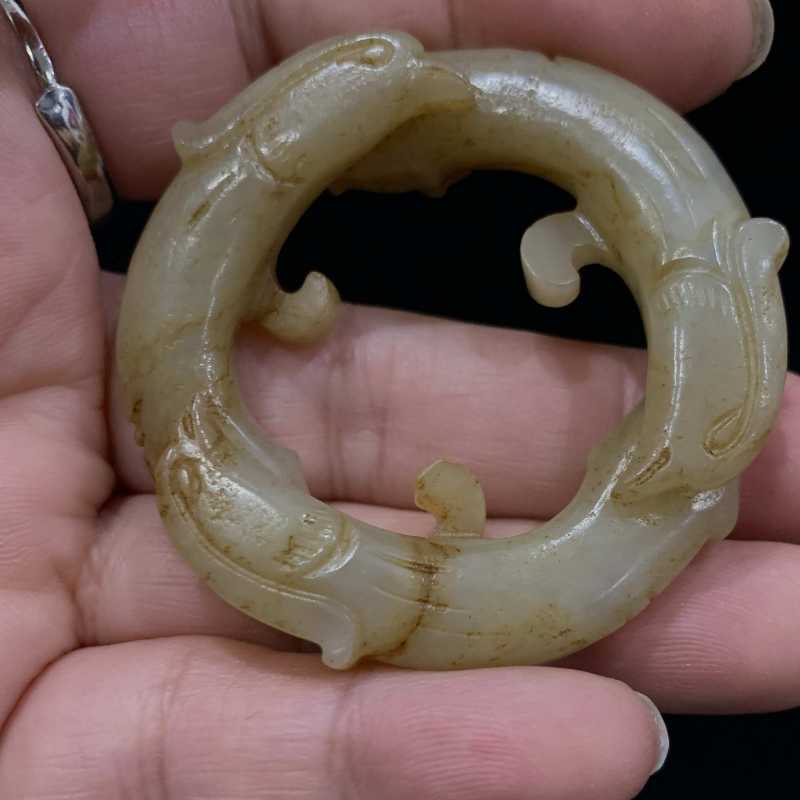 清 龙凤纹玉环 - 图6