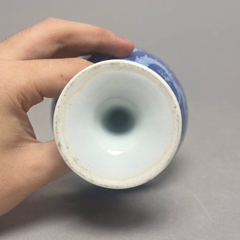 清晚期 青花留白龙纹高足碗 - 图5