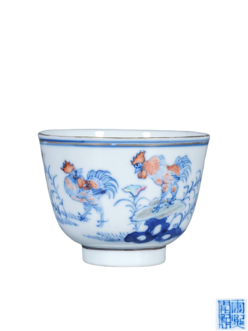    清晚期 斗彩鸡缸杯 - 图1