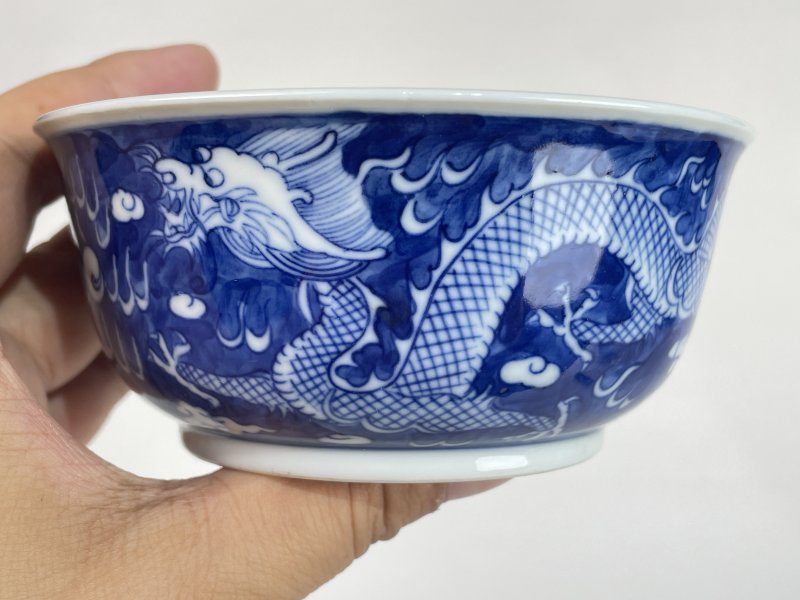 解放后 青花龙纹碗 - 图4