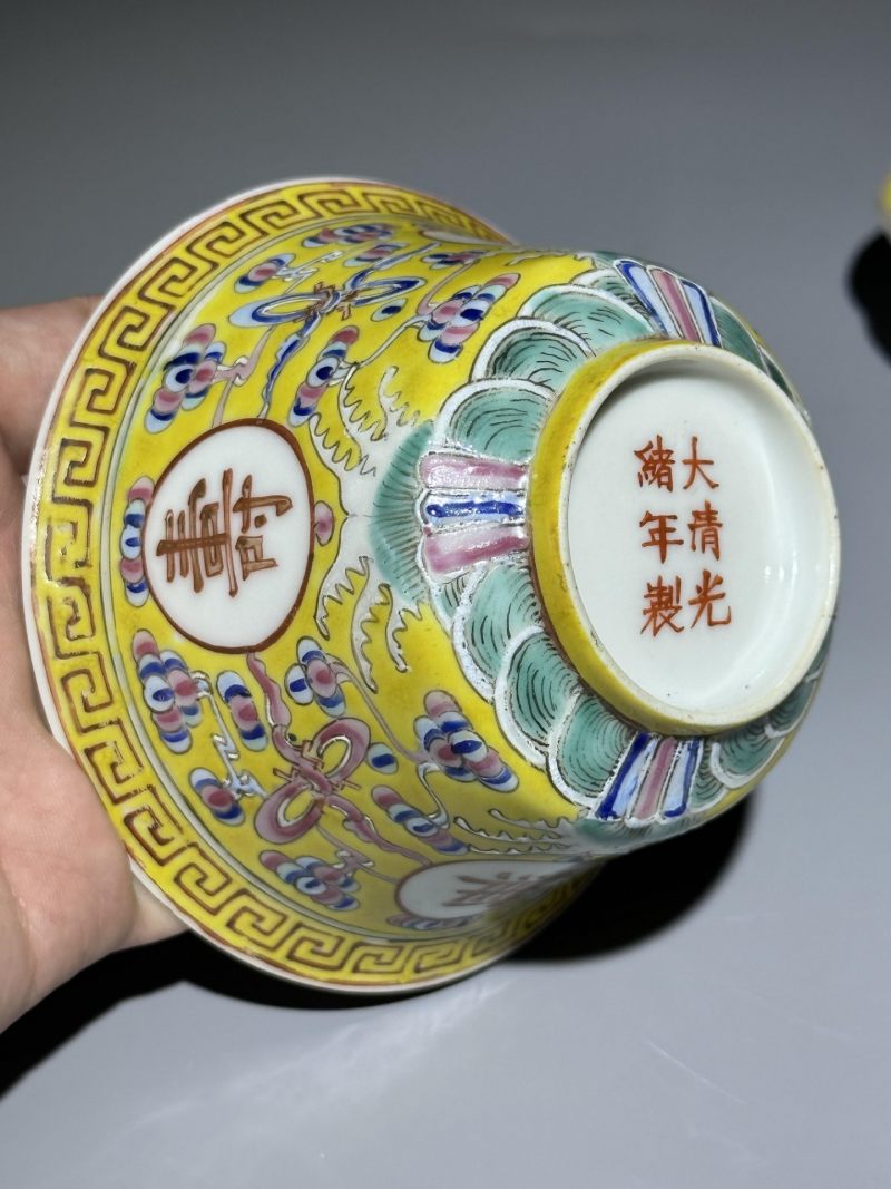    民国 粉彩寿字纹三才盖杯 - 图16