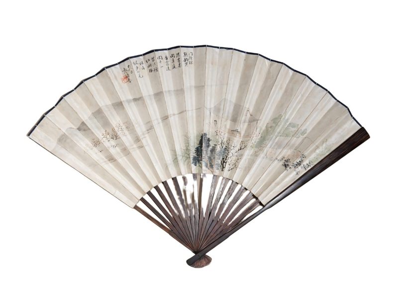  袁培基 (1870-1943)  民国 琴罢凭栏