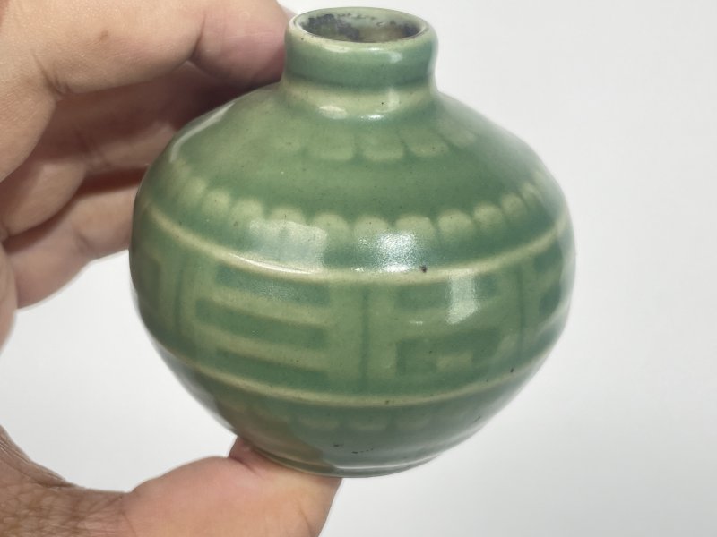 清中期 青釉模印小罐 - 图4