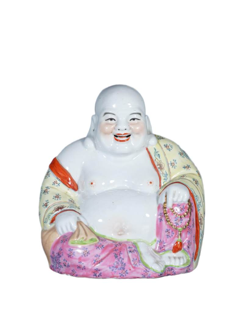    粉彩弥勒佛坐像 - 图1