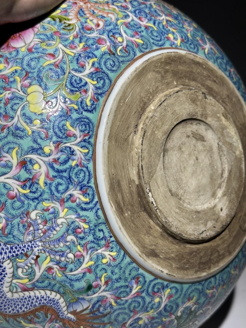    叶冬青风格 粉彩花卉龙纹狮耳罐 - 图5