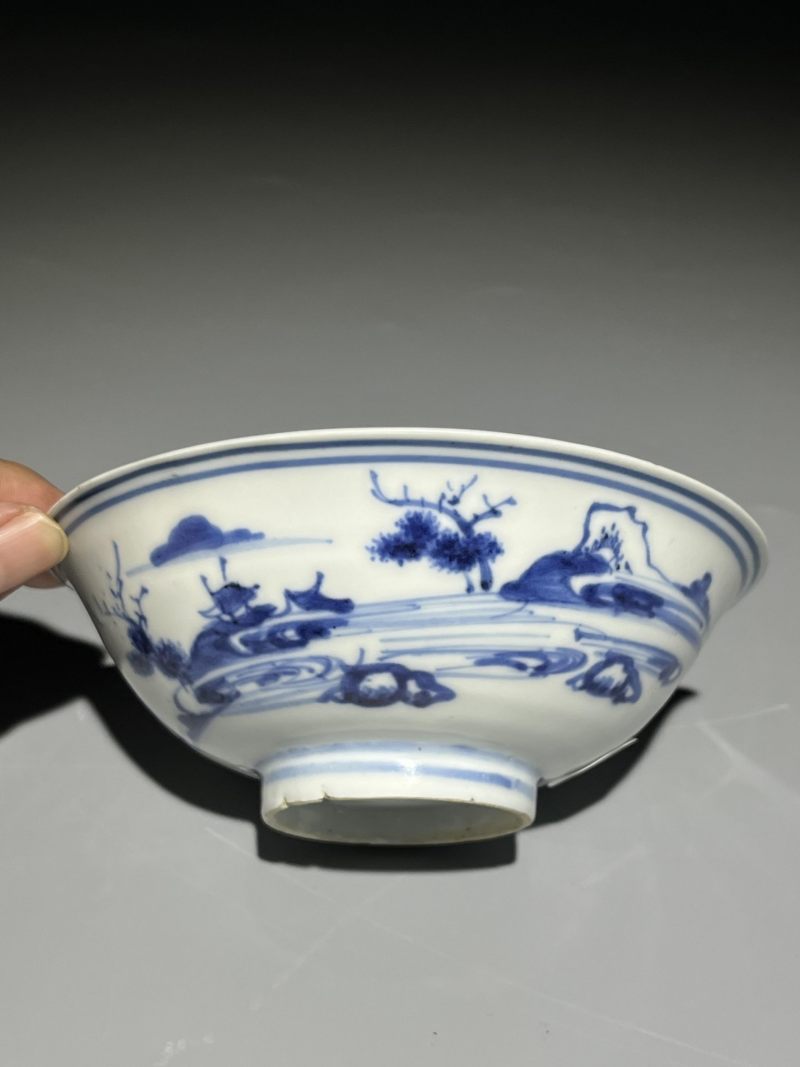    明天启 青花山水纹碗 - 图2