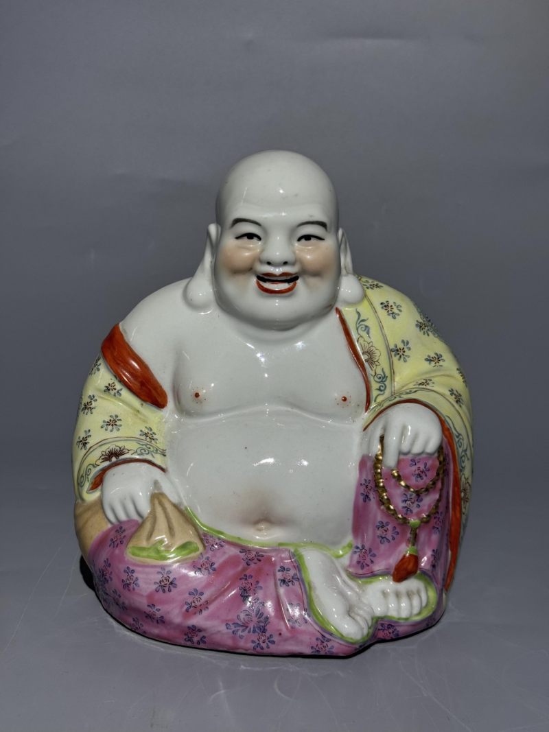    粉彩弥勒佛坐像 - 图2