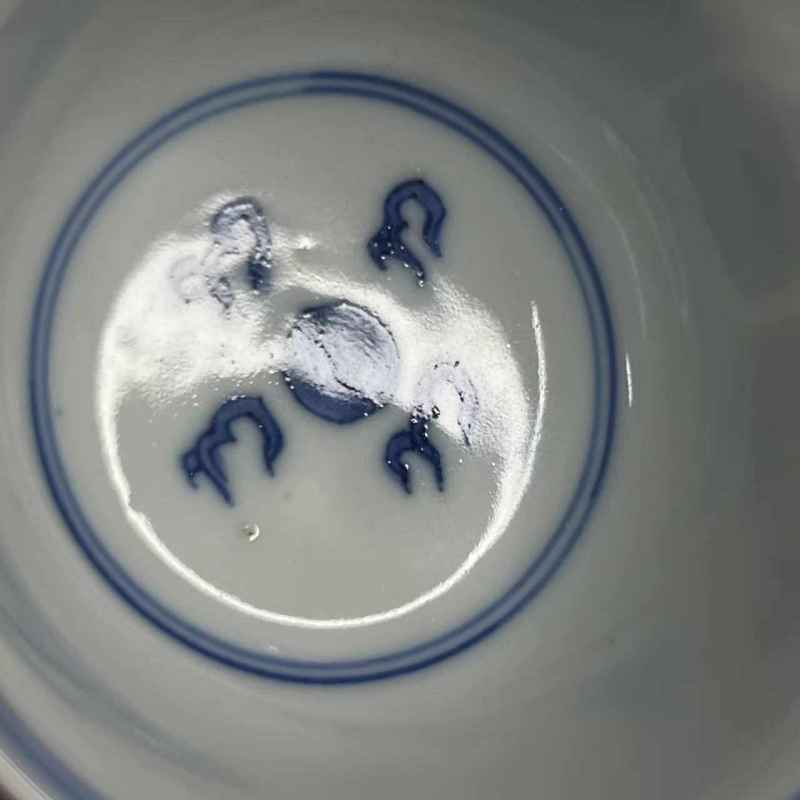 清康熙 青花瑞兽纹杯一对 - 图16