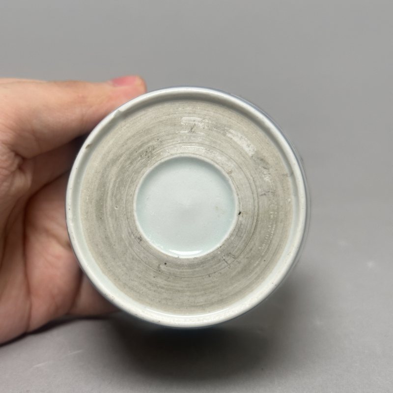 清晚期 青花描金花卉纹筒杯 - 图5