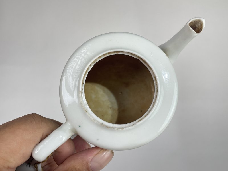 民国 粉彩山水诗文茶壶 - 图7