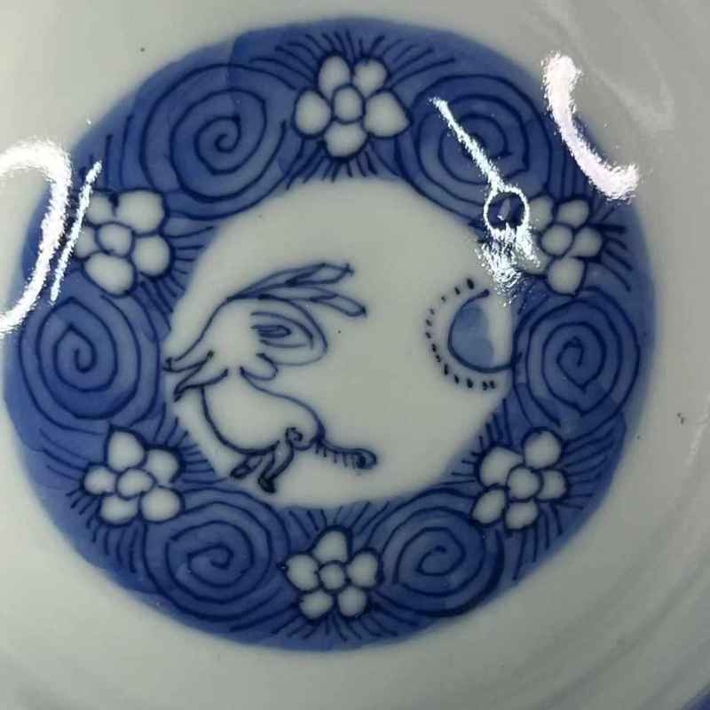 清道光 青花玉兔纹盖碗 - 图15