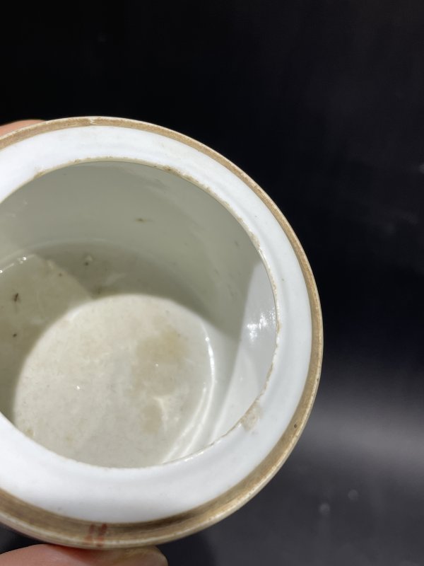 清光绪 浅降彩花鸟纹水盂 - 图8