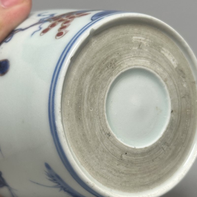 清晚期 青花描金花卉纹筒杯 - 图6