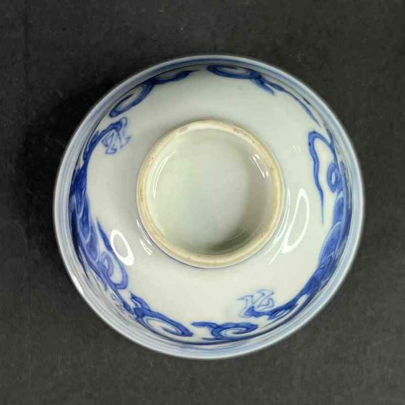 清康熙 青花瑞兽纹杯一对 - 图18