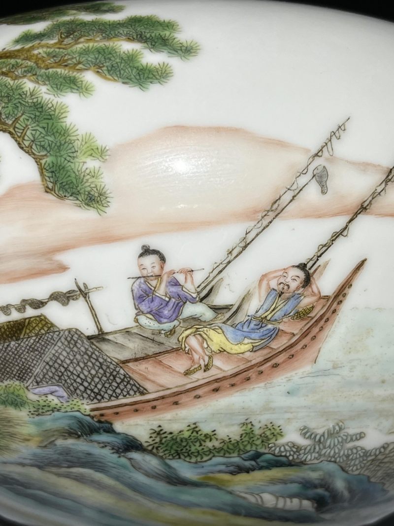    民国 粉彩山水人物大水洗 - 图6