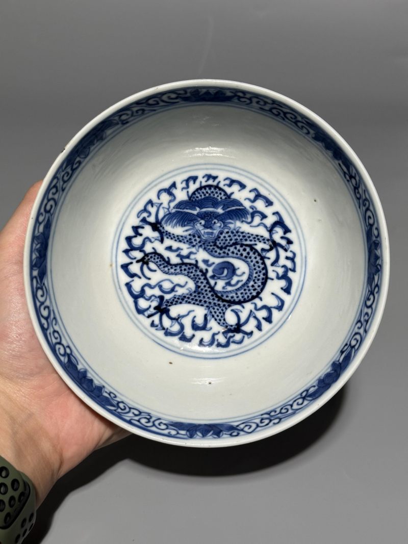    清晚期 青花龙纹碗 - 图4