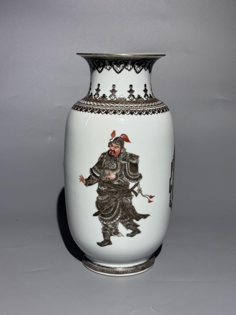    周湘甫风格 墨彩描金无双谱灯笼瓶 - 图2