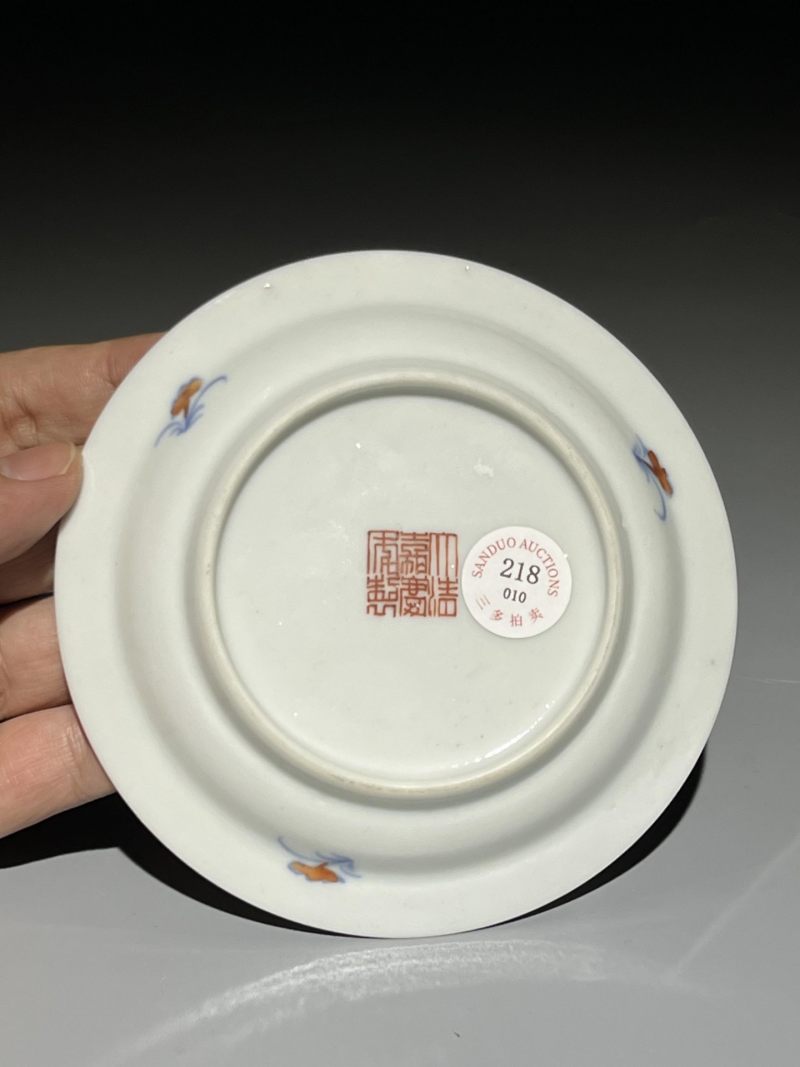    清嘉庆 斗彩翠竹纹盏托 - 图10