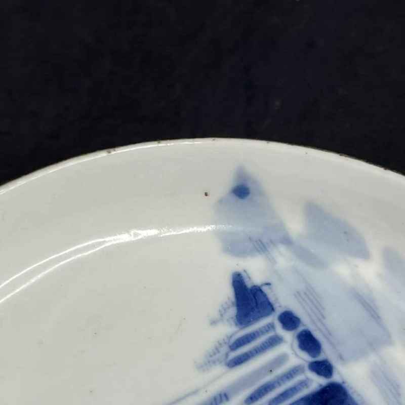 清道光 青花山水人物诗文洗 - 图7