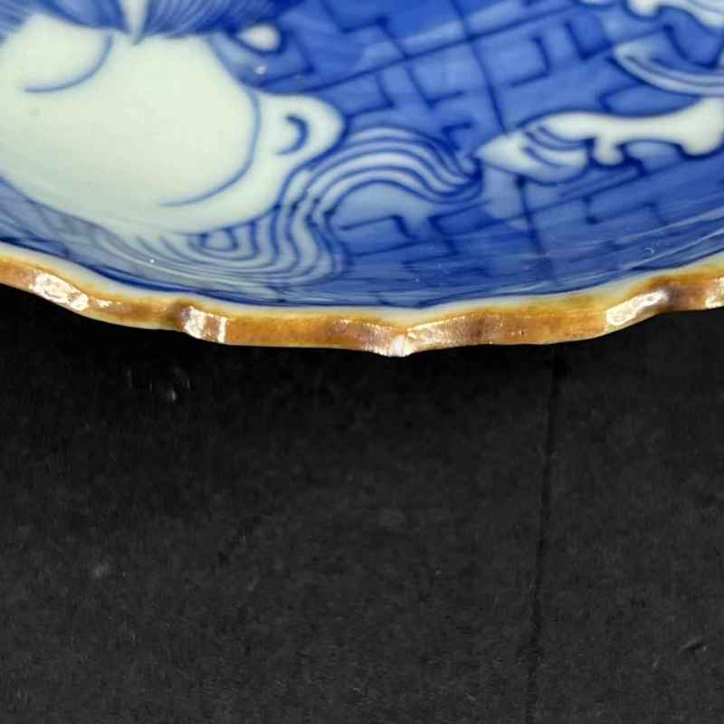 清道光 骏马图花口盘一对 - 图3