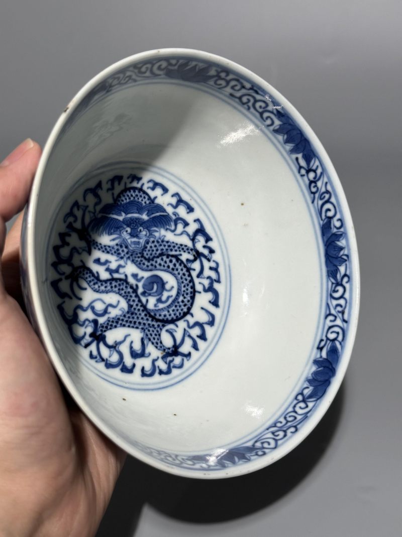    清晚期 青花龙纹碗 - 图5