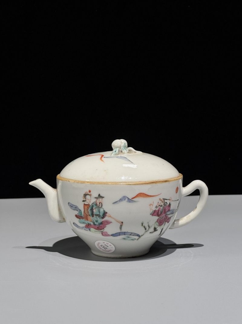    清道光 粉彩人物纹茶壶 - 图4