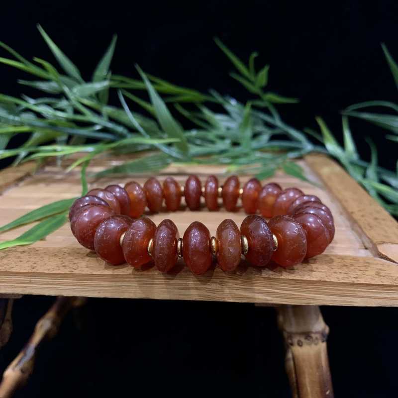 明 玛瑙算盘珠手串 - 图2