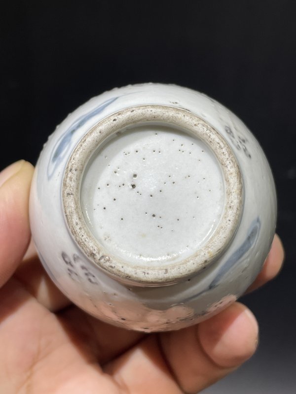 解放后 青花釉里红小罐 - 图6