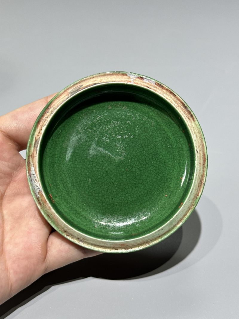    清中期 瓜皮绿釉印泥盒 - 图6