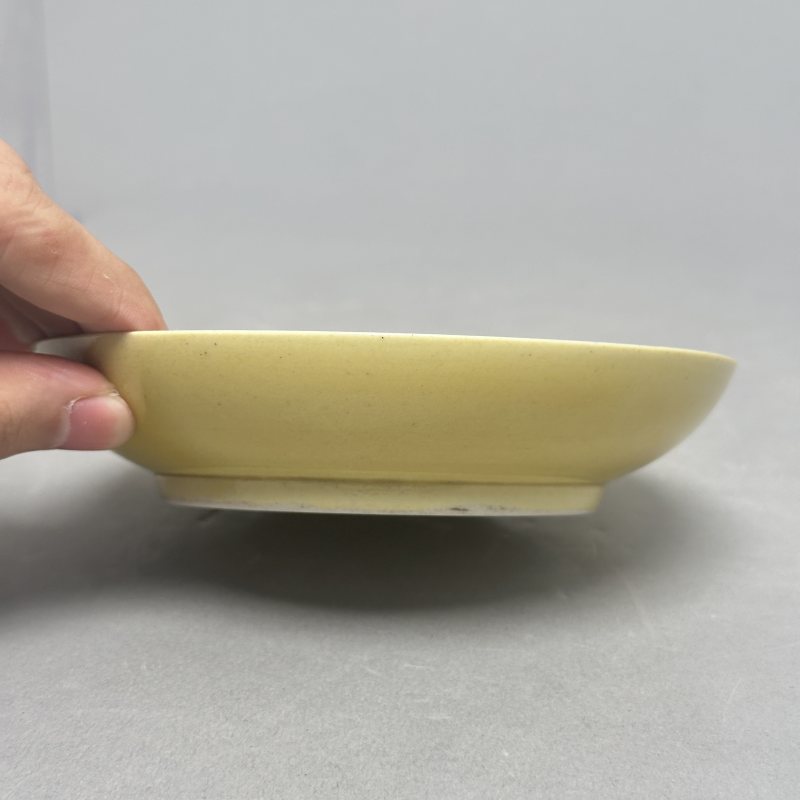 清光绪 黄釉盘 - 图3
