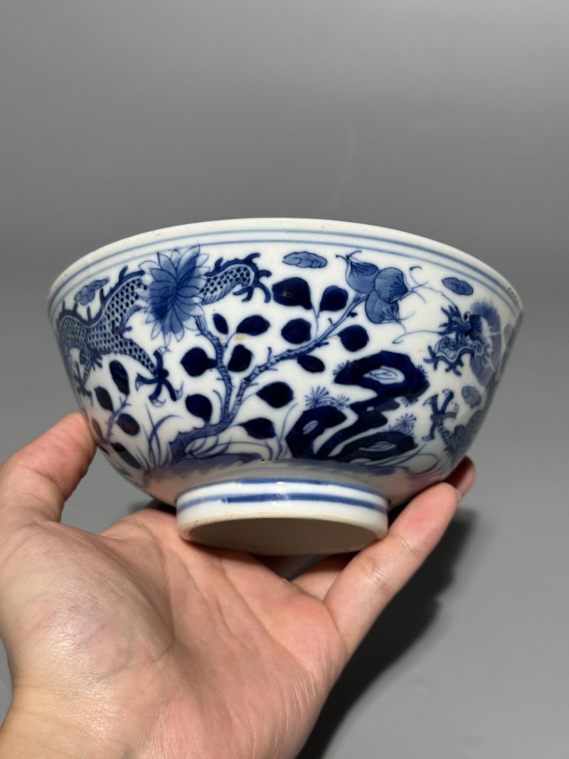    清晚期 青花龙纹碗 - 图8