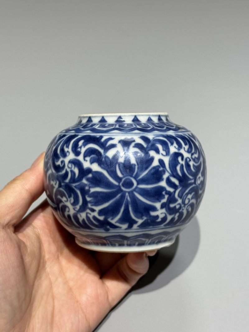    清康熙 青花宝相花纹水盂 - 图3