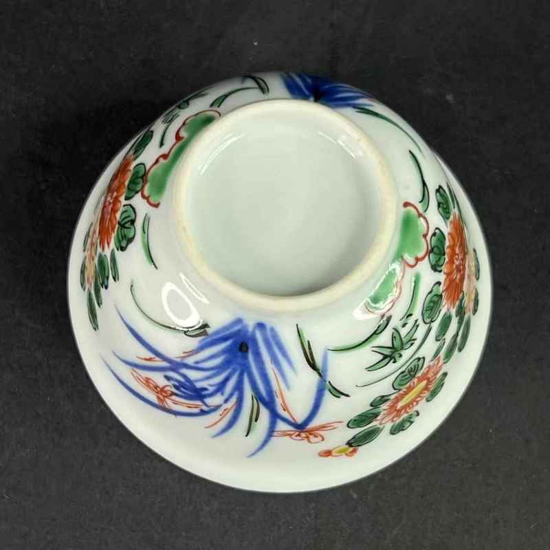 明晚期 青花五彩花卉纹杯 - 图9