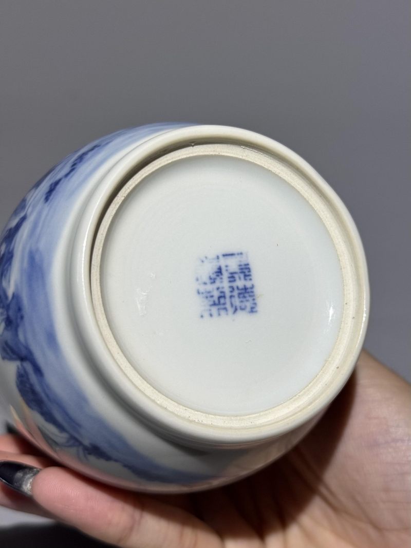    青花松竹石纹罐 - 图8