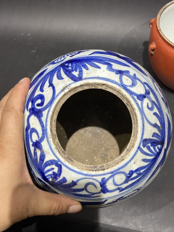 清 青花珊瑚红罐三只一组 - 图4