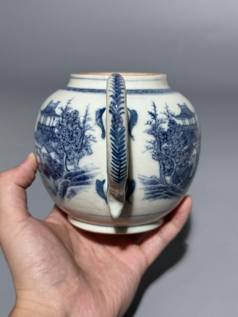    清乾隆 浆胎青花山水图茶壶 - 图10