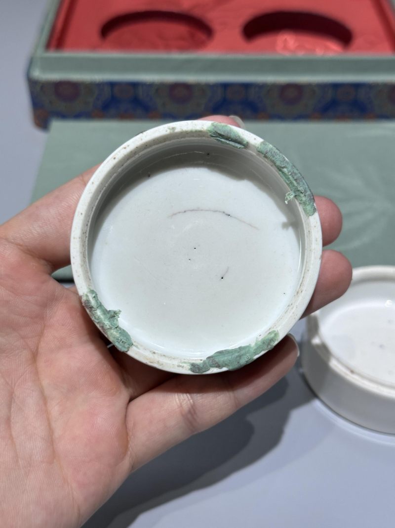    清雍正 青花石榴纹印泥盒 - 图5