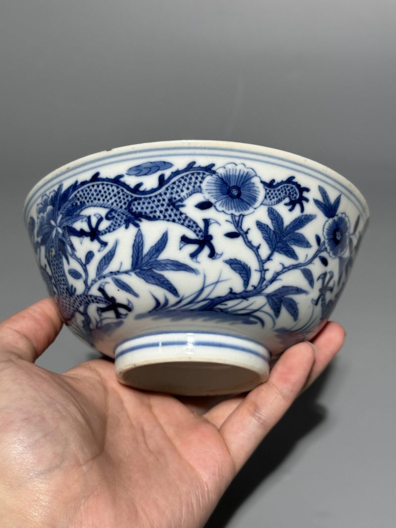    清晚期 青花龙纹碗 - 图10