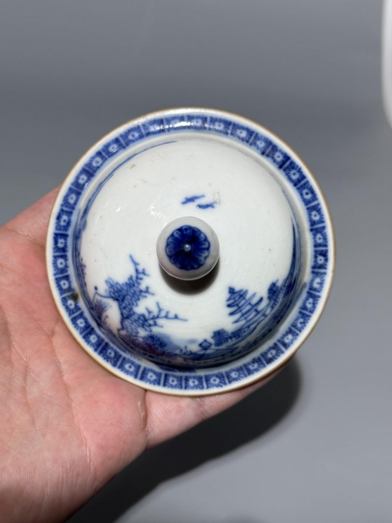    清乾隆 浆胎青花山水图茶壶 - 图11