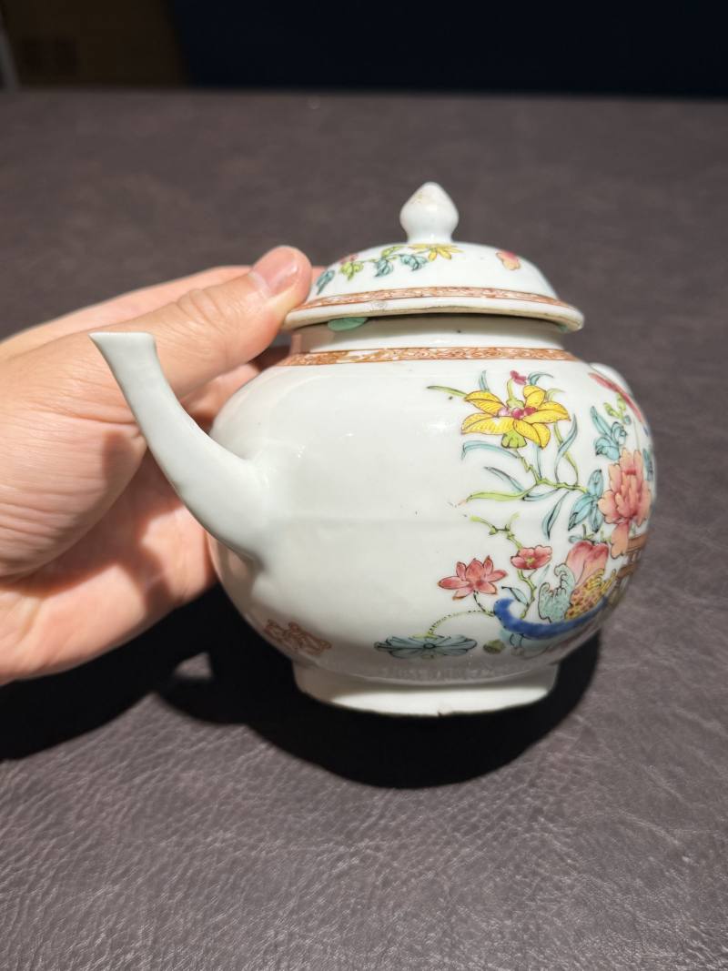 清雍正 广珐琅三果花卉纹茶壶 - 图3