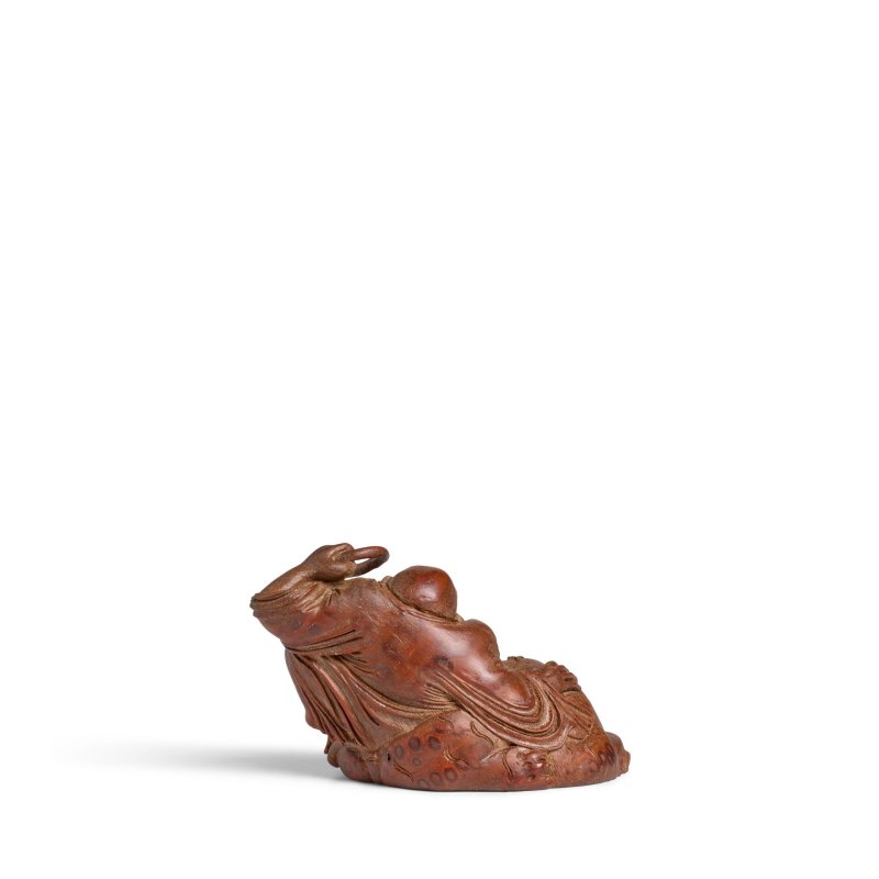 十八世紀 竹根雕伏虎羅漢擺件 | A BAMBOO-ROOT 'LUOHAN AND TIGER' CARVING - 图6
