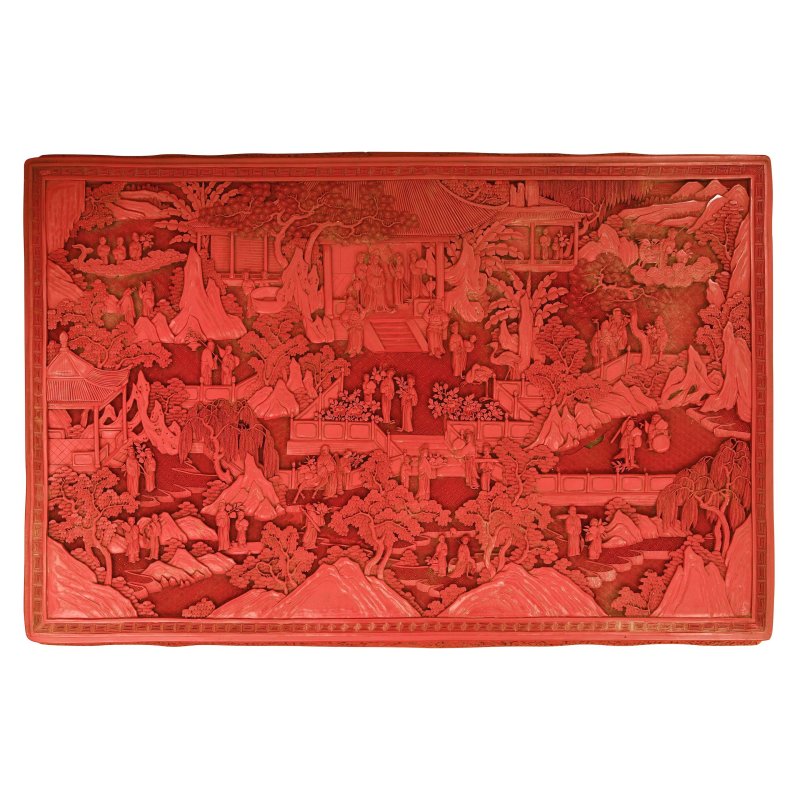 晚清 剔紅仙人祝壽圖炕桌 | A CARVED CINNABAR LACQUER 'BIRTHDAY' KANG TABLE - 图3