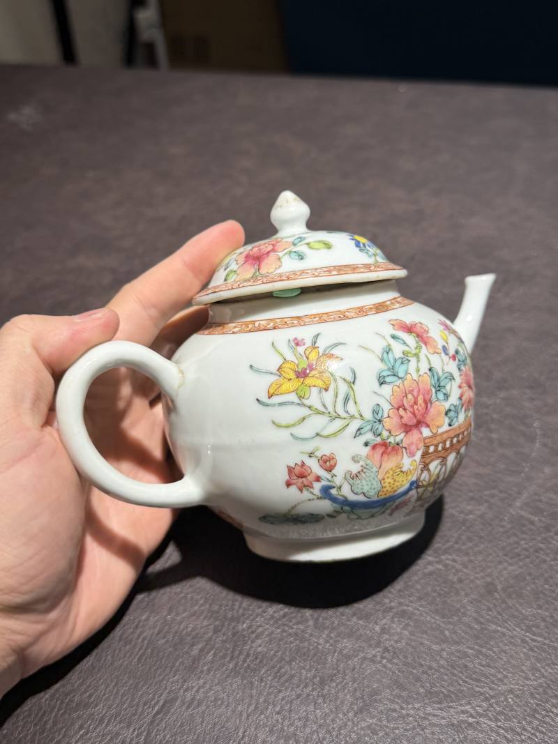 清雍正 广珐琅三果花卉纹茶壶 - 图7